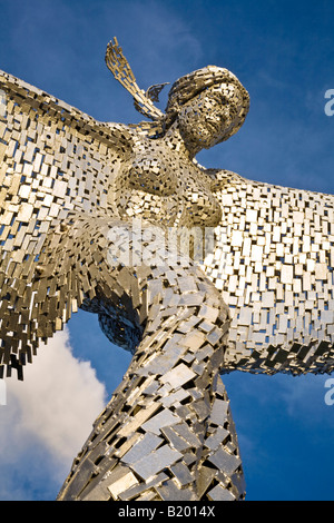 Andy Scott's modern steel sculpture entitled Rise at Glasgow Harbour, Glasgow, Scotland. Stock Photo