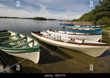 Fishing boats at Lough Corrib, Ireland Stock Photo