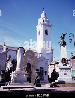 Elaborate marble mausoleums in La Recoleta Cemetery Buenos Aires Argentina Stock Photo