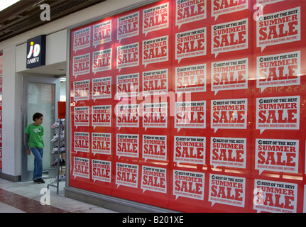 J.D Sports shop sale Brent Cross Shopping Centre London Stock Photo