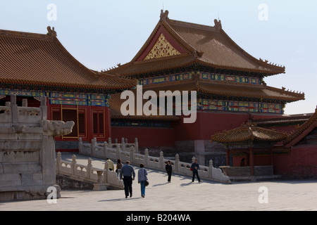 Tourists in the Imperial Palace Forbidden City Beijing China Stock Photo