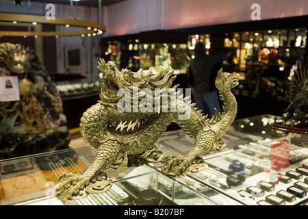 Jade dragon on display in the Beijing Dragon Land gallery in Beijing China Stock Photo