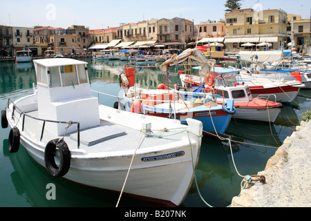 harbour of Rethymnon on the Greek Island of Crete Stock Photo