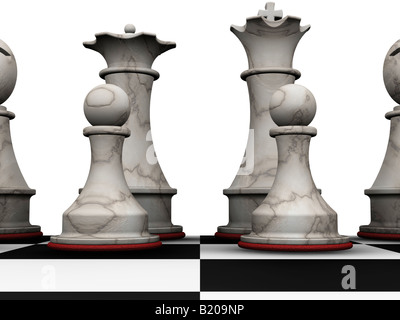3D render of chess pieces Stock Photo