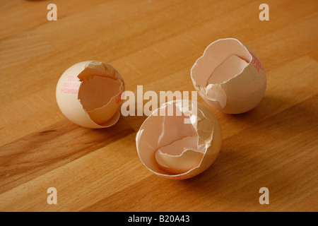 Three empty eggshells. Stock Photo