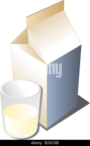 Carton of plain milk Stock Photo