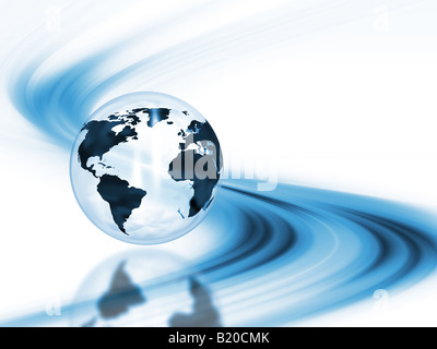 3D render of a globe on an abstract background Stock Photo