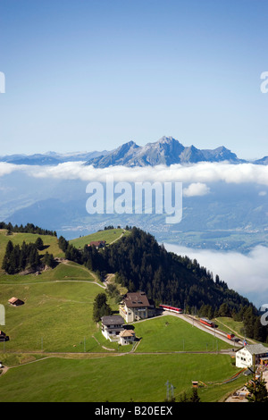 View over Rigi Kulm 1797 m to Pilatus 2132 m Rigi Kulm Canton of Schwyz Switzerland Stock Photo