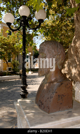 Statue of Pythagoras on Platia Irini in Pythagorio on Samos island, Greece Stock Photo