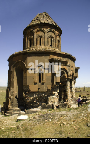 Remains of St. Gregory Church of the Abughamrents at Ani, ruined capital of Armenian Kingdom Stock Photo
