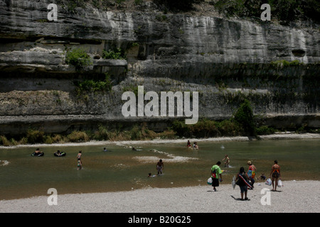 swimming Guadalupe River State Park Texas Stock Photo