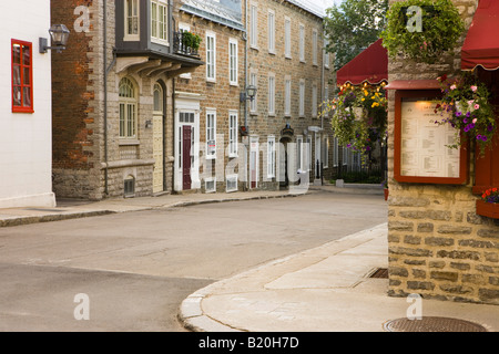 The intersection of Rue Donnacona and Rue St. Louis in Quebec City's Old Town. Quebec City, Province Quebec, Canada. Stock Photo