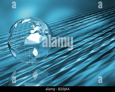 Wireframe globe on abstract background Stock Photo