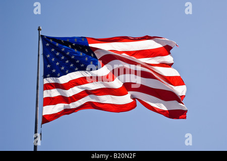American Flag in the wind Stock Photo