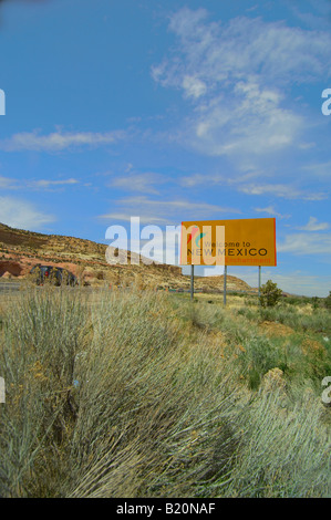 Welcome to New Mexico state sign Stock Photo