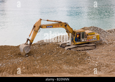 Reclamation in Hong Kong harbour to expand the land mass of Hong Kong Island for economic reasons China Stock Photo