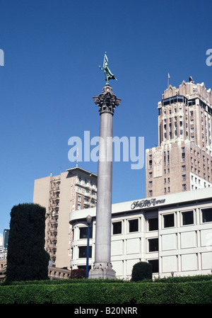bronze figure of Victory sculptured by Robert Aitken Union Square San Francisco California USA statue symbol Stock Photo