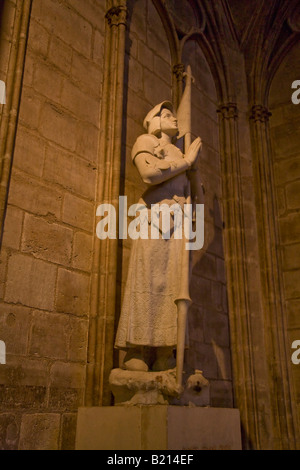 Joan of Arc Sculpture Interior Notre Dame Cathedral Paris France Europe Stock Photo