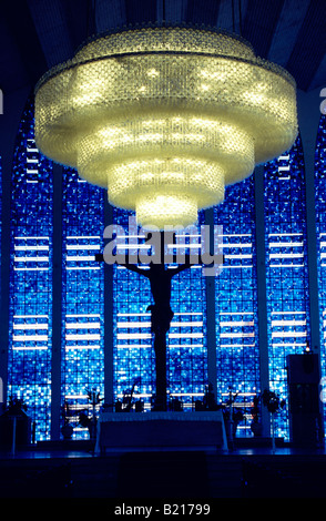 Interieur of Oscar Niemeyer s Metropolitan Cathedral Brasilia Stock Photo