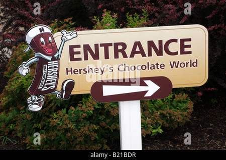 Entrance sign to Hershey's Chocolate World Stock Photo