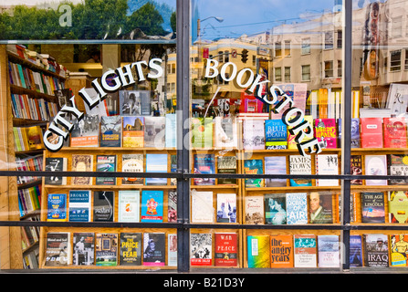 San Francisco, California. The City Lights Bookstore in historic North Beach neighborhood. Stock Photo