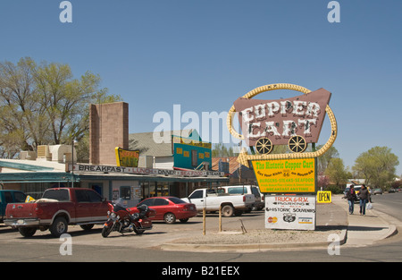 Arizona Seligman Historic Old Route 66 Copper Cart Cafe and souvenir shop Stock Photo