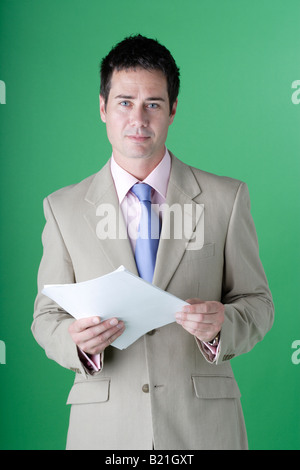 Man with papers Stock Photo