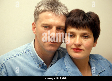 Portrait middle aged man and women Stock Photo