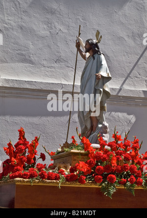 Corpus Christi in Yunquera, Malaga Province, Andalucia, Spain. One of the many floats that are carried through the town. Stock Photo