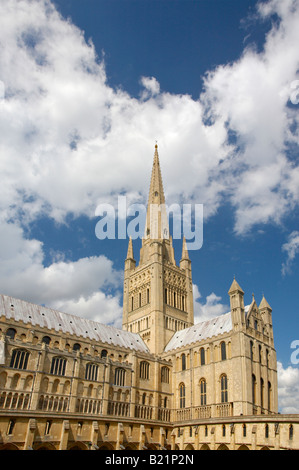 Norwich Cathedral on a bright summer's day Stock Photo