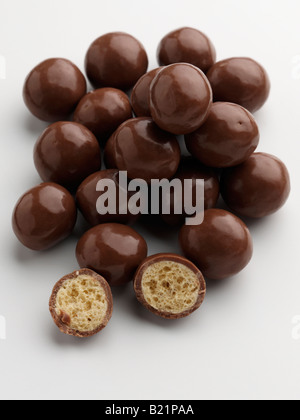 A pile of maltesers chocolate coated honeycomb candy editorial food Stock Photo