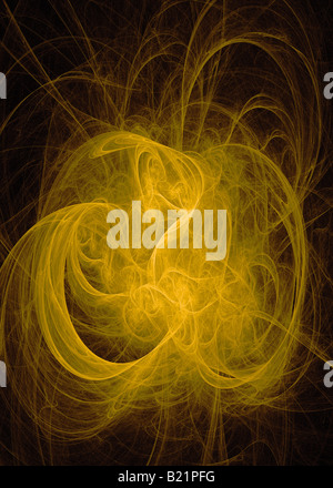 Abstract Fractal Image Resembling Yellow Rose Stock Photo