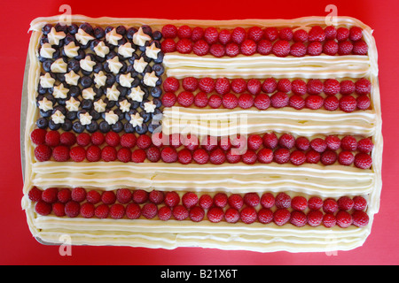 American Flag Fourth of July Cake Stock Photo