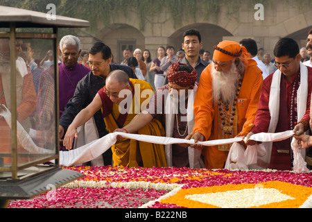 PRAYER FOR WORLD PEACE sponsored by the 14th Dalai Lama of Tibet at the RAJ GHAT in April of 2008 NEW DELHI INDIA Stock Photo