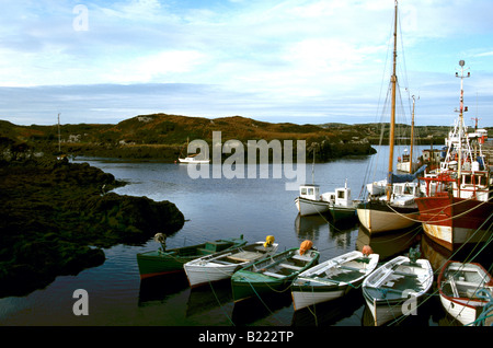 Boats in the harbour of Bunbeg County Donegal Ireland Stock Photo