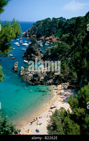 Beach in Calella de Palafrugell Costa Brava Catalonia Spain Stock Photo