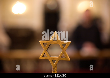 Star of David in a Synagogue. Stock Photo