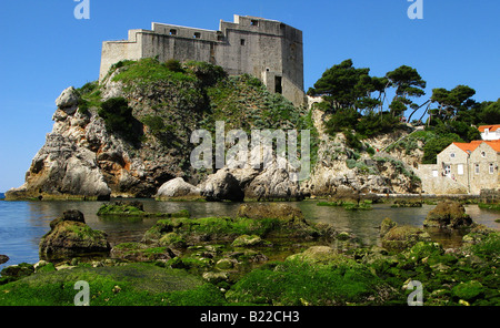 Fort Lovrijenac. This historic fortress is located on a headland opposite Pile Gate, Old Town, Croatia, Balkans Stock Photo