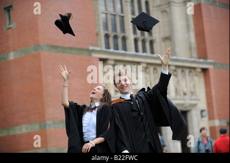 Students celebrate Graduation day at Birmingham University Stock Photo