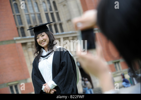 Students celebrate Graduation day at Birmingham University Stock Photo