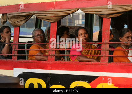 Bus passengers at Thiruvananthapuram Kerala India Stock Photo