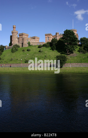 City of Inverness, Scotland. Inverness Castle overlooks the River Ness and is the home of the Sheriff Court. Stock Photo