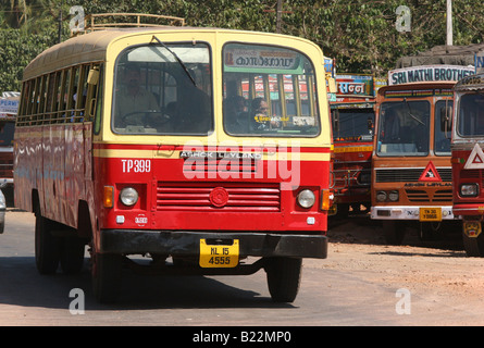 Ashok Leyland bus near Kasaragod Kerala India Stock Photo