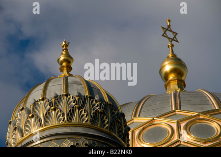 The mid-19th century Neue Synagoge New Jewish synagogue decorated with distinct Moorish style located on Oranienburger street in Berlin Germany Stock Photo