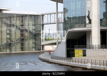 Exterior of Marie Elisabeth Luders Haus with the Paul-Löbe-Haus buildings in the government district of Berlin Germany Stock Photo