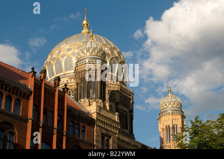 The mid-19th century Neue Synagoge New Jewish synagogue decorated with distinct Moorish style located on Oranienburger street in Berlin Germany Stock Photo