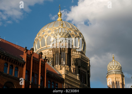 The mid-19th century Neue Synagoge New Jewish synagogue decorated with distinct Moorish style located on Oranienburger street in Berlin Germany Stock Photo