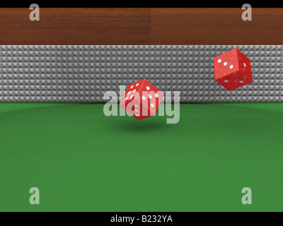 3D render of rolling dice Stock Photo