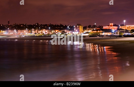Bondi Beach Sydney  Australia at Night. Long Exposure, Amazing Colours Stock Photo