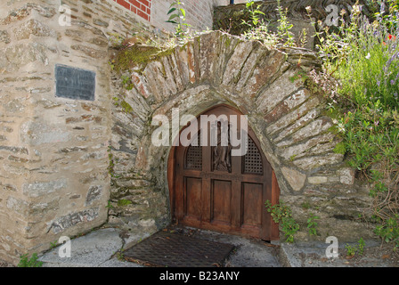 st.mawes holy well,cornwall,uk,  the well is 5th century and the stone arch around it is 15th century Stock Photo